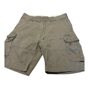 Polo Ralph Lauren Shorts Mens 38 Green 100% Cotton Flat Front Cargo Heavyweight